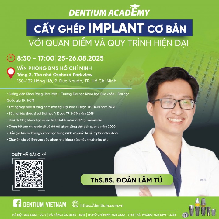 WORKSHOP CẤY GHÉP IMPLANT CĂN BẢN: QUAN ĐIỂM VỚI QUY TRÌNH HIỆN ĐẠI TẠI