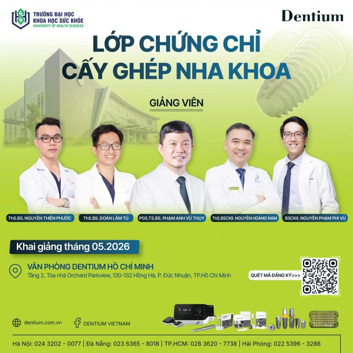 TUYỂN SINH LỚP CHỨNG CHỈ CẤY GHÉP NHA KHOA KHÓA 01 (2026) TẠI HỒ CHÍ MINH