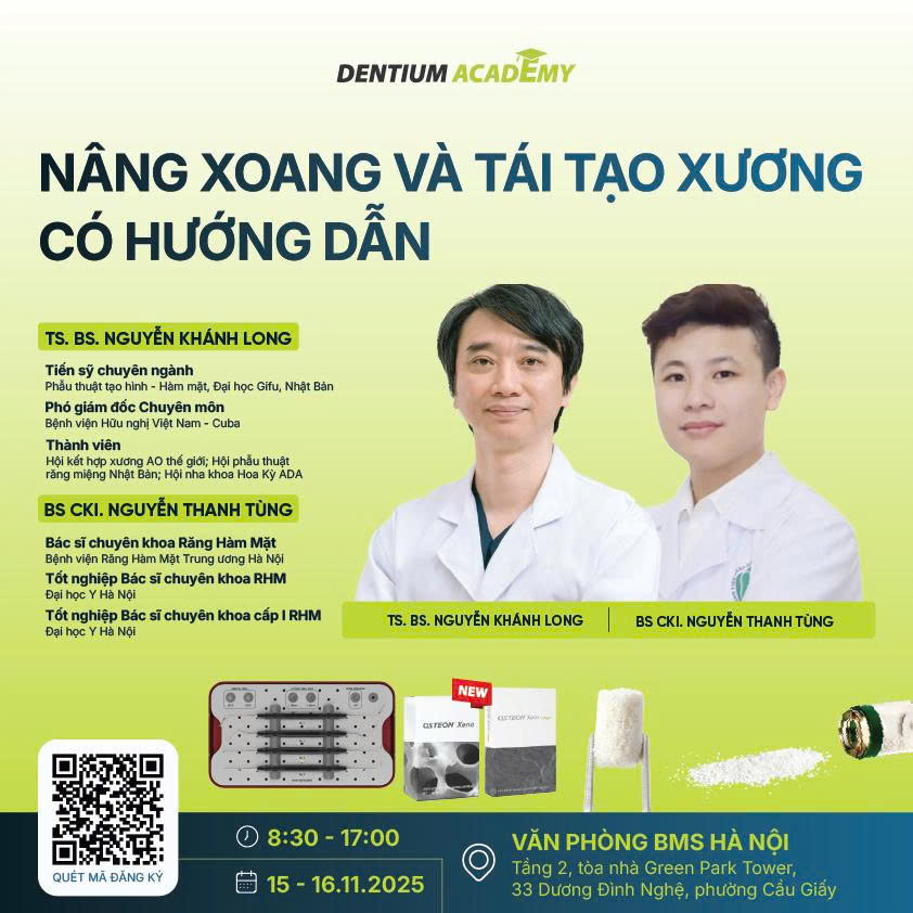 KHÓA HỌC NÂNG XOANG & TÁI TẠO XƯƠNG CÓ HƯỚNG DẪN TẠI HÀ NỘI 2025