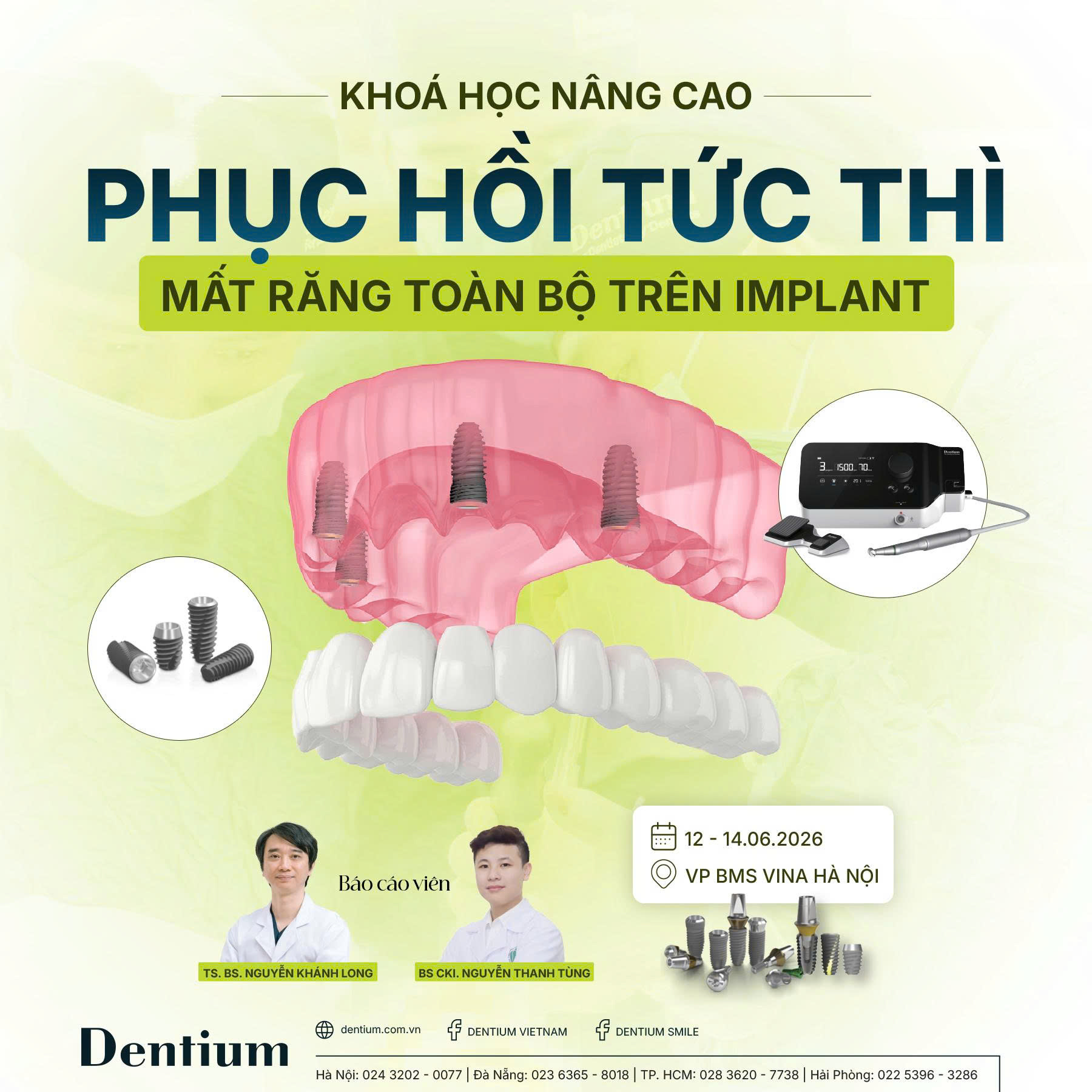TUYỂN SINH KHÓA HỌC NÂNG CAO: ALL-ON-X - PHỤC HỒI TỨC THÌ TOÀN HÀM TRÊN IMPLANT THÁNG 6 TẠI HÀ NỘI