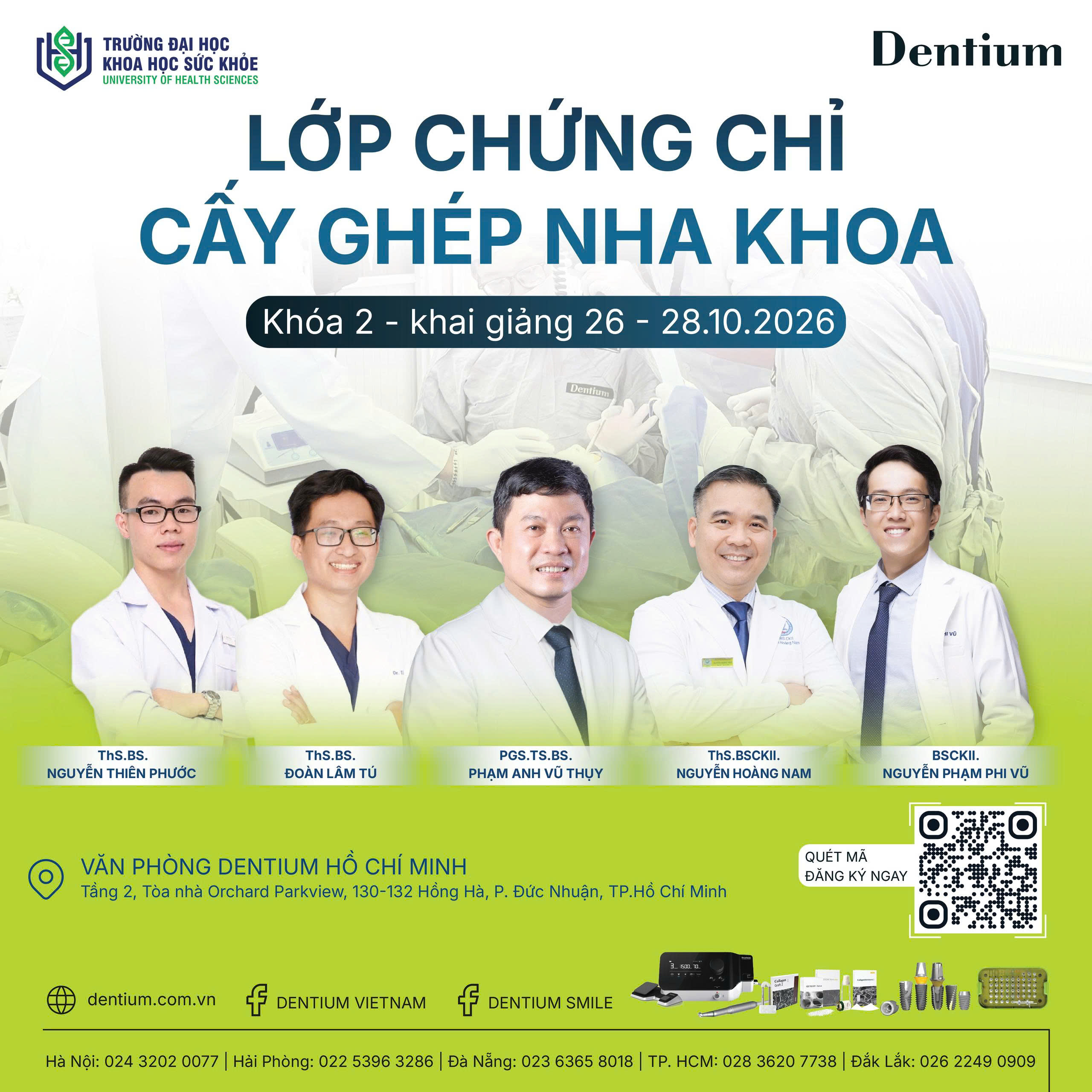 THÔNG BÁO TUYỂN SINH LỚP CHỨNG CHỈ CẤY GHÉP NHA KHOA KHÓA 02 TẠI HỒ CHÍ MINH