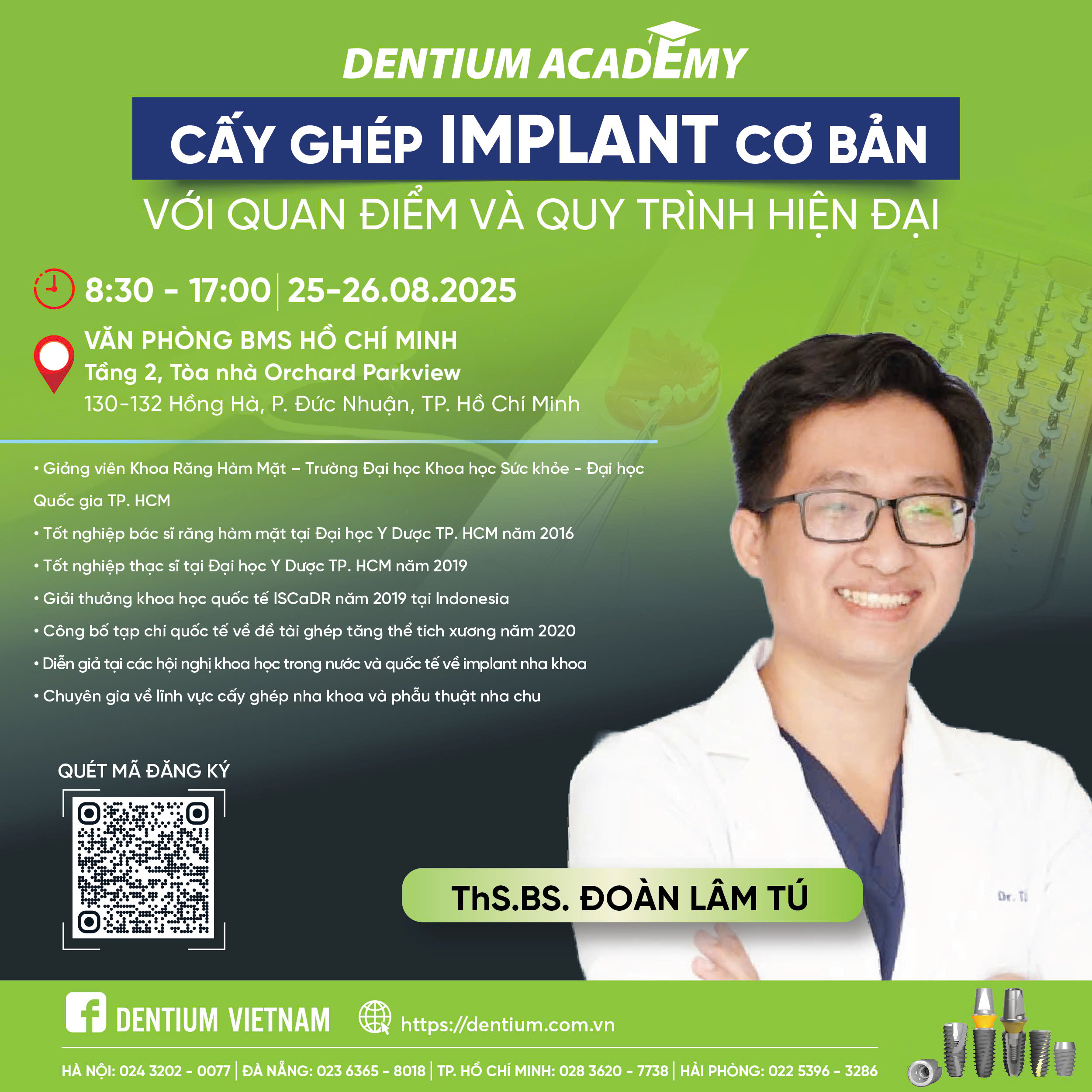 WORKSHOP CẤY GHÉP IMPLANT CĂN BẢN: QUAN ĐIỂM VỚI QUY TRÌNH HIỆN ĐẠI TẠI