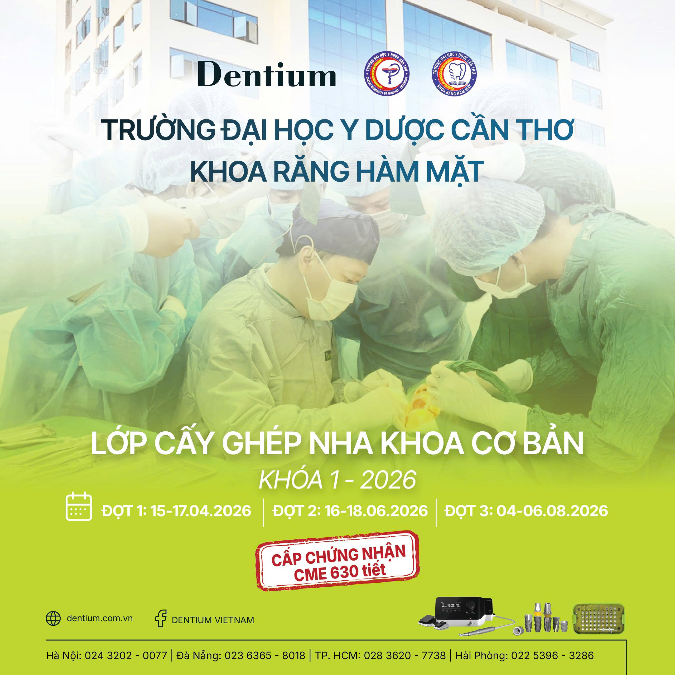 LỚP CẤY GHÉP NHA KHOA CƠ BẢN - KHÓA 1 - 2026 TẠI CẦN THƠ