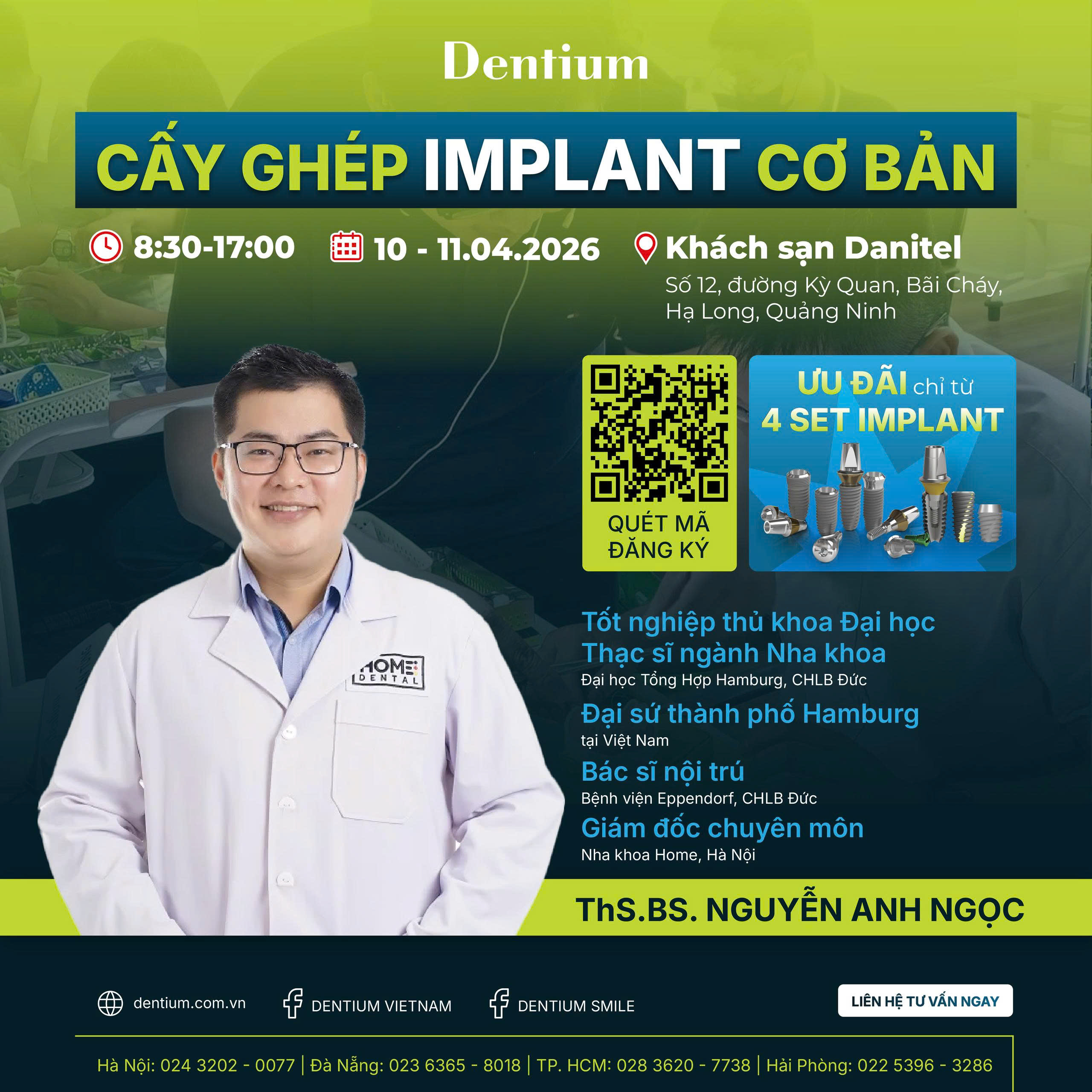 TUYỂN SINH KHÓA HỌC CẤY GHÉP IMPLANT CƠ BẢN THÁNG 04/2026 TẠI QUẢNG NINH