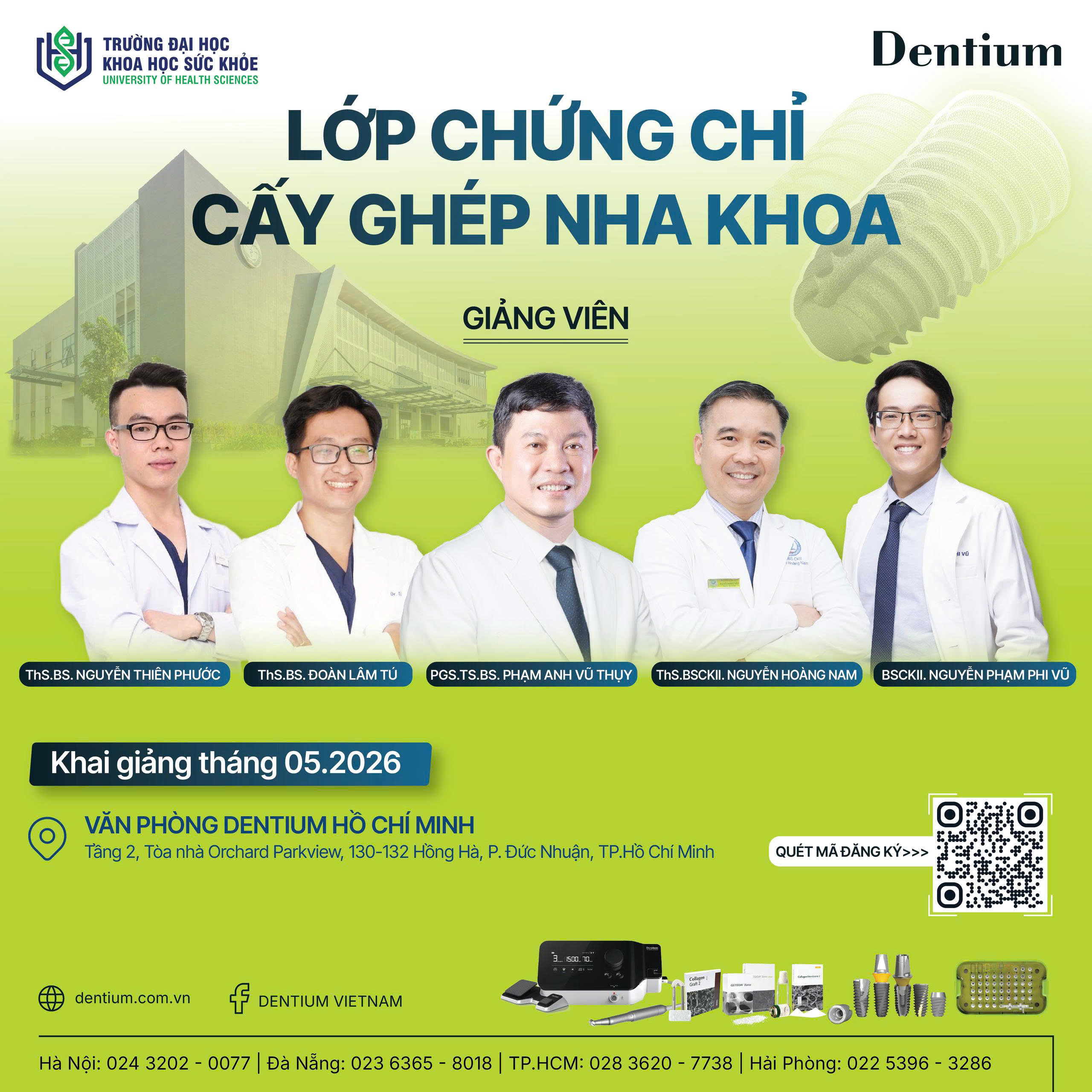 TUYỂN SINH LỚP CHỨNG CHỈ CẤY GHÉP NHA KHOA KHÓA 01 (2026) TẠI HỒ CHÍ MINH